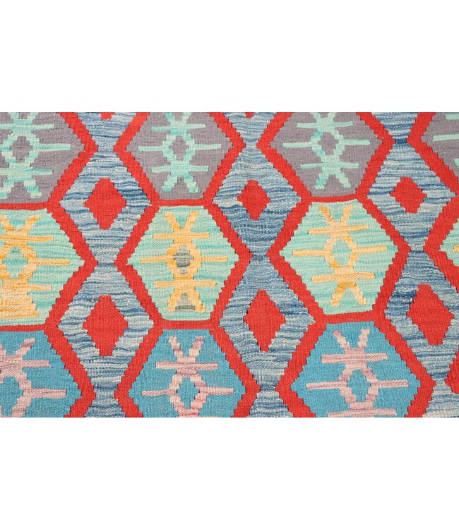 198x151 cm Handwoven Traditional Kelim Area Rug Wool Carpet