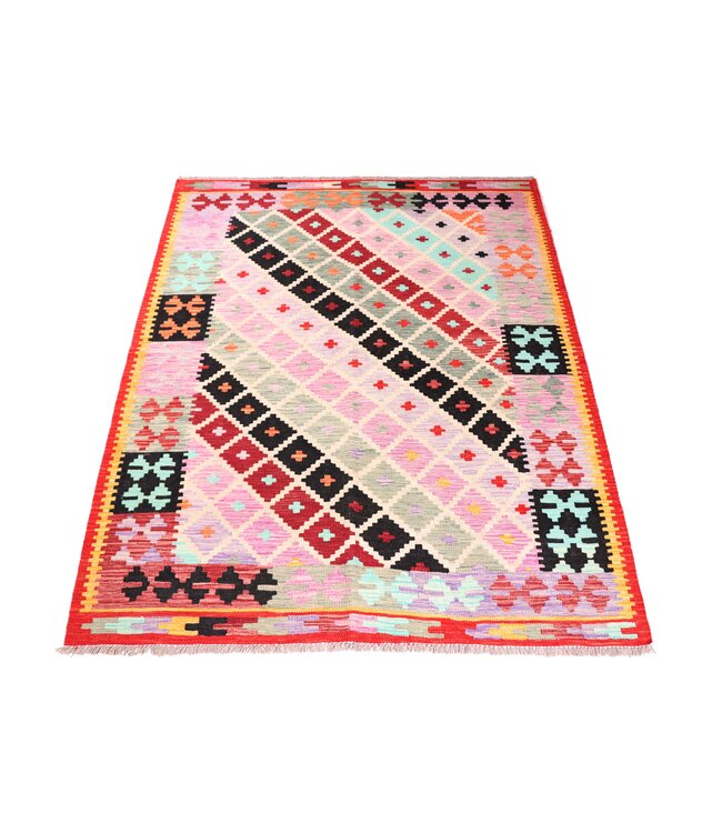 200x150 cm Handwoven Traditional Kelim Area Rug Wool Carpet