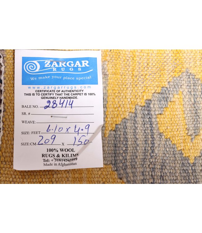 209x150 cm Handwoven Traditional Kelim Area Rug Wool Carpet