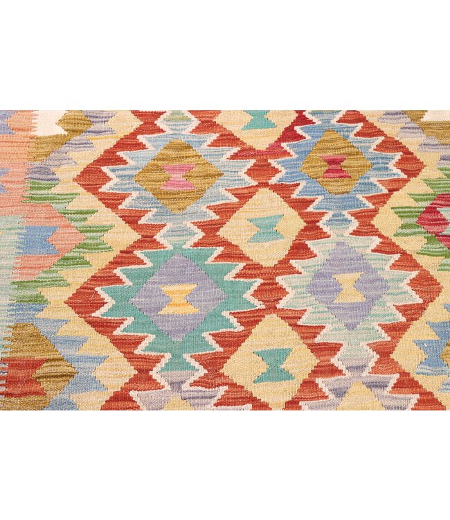 201x145  cm Handgewebter Traditioneller Kelim Teppich Woll