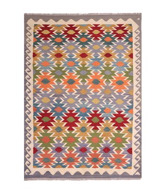Kelimshop 204x158 cm Handgeweven Traditionele Kelim Vloerkleed Wol Tapijt Kelimshop 204x158 cm Handgeweven Traditionele Kelim Vloerkleed Wol Tapijt