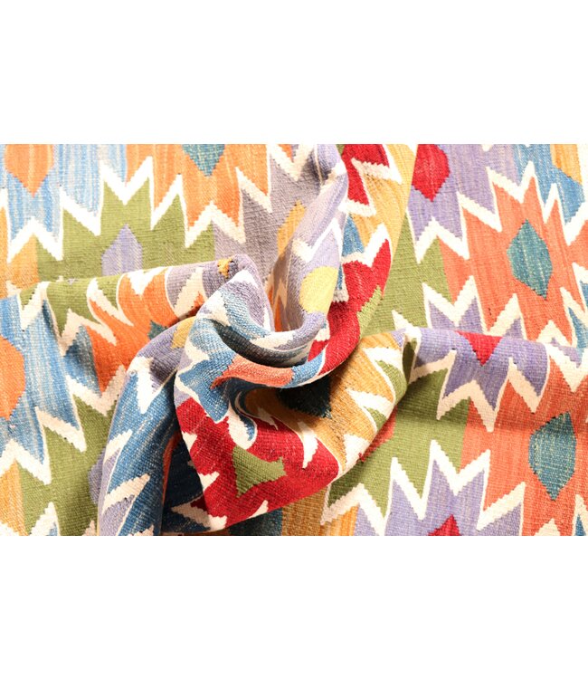 204x158  cm Handgewebter Traditioneller Kelim Teppich Woll