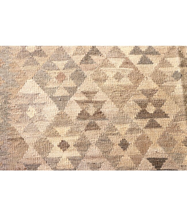 198x160 cm Handgeweven Natural Kelim Wol Tapijt