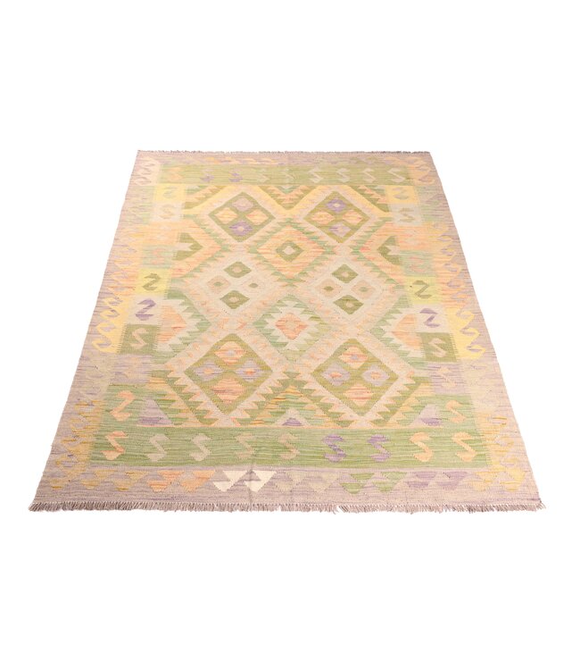 201x155 cm Handgemaakte Afghaanse traditionele Kilim Vloerkleed Wol Tapijt