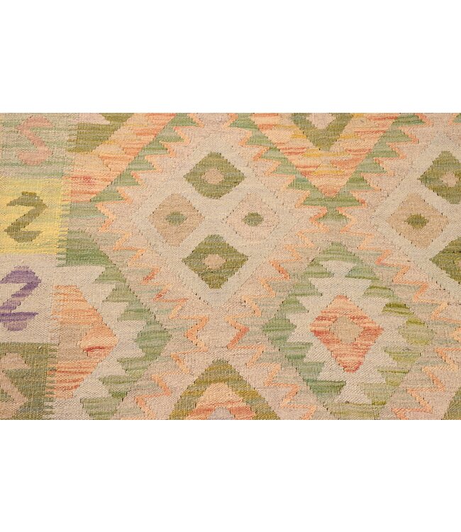 201x155 cm Handgefertigter Afghanischer traditioneller Kilim Teppich Woll