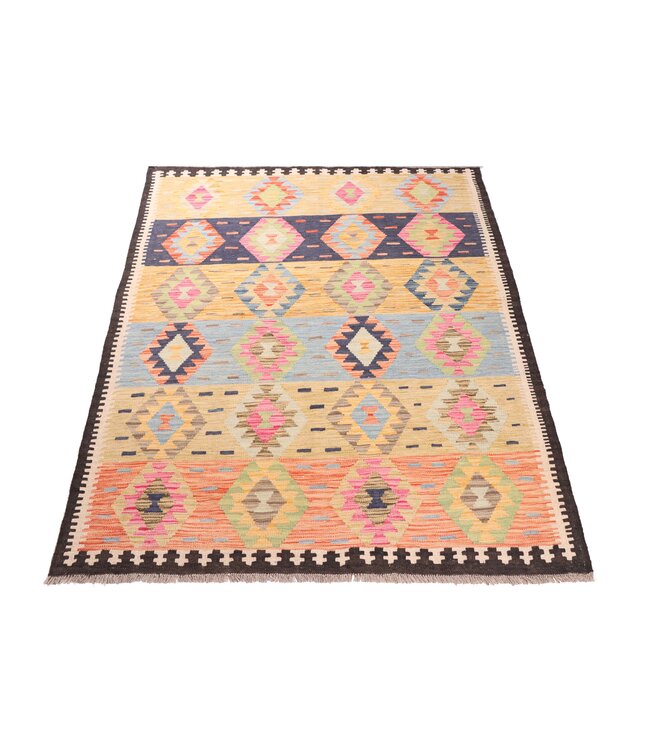 200x152 cm Handwoven Traditional Kelim Area Rug Wool Carpet