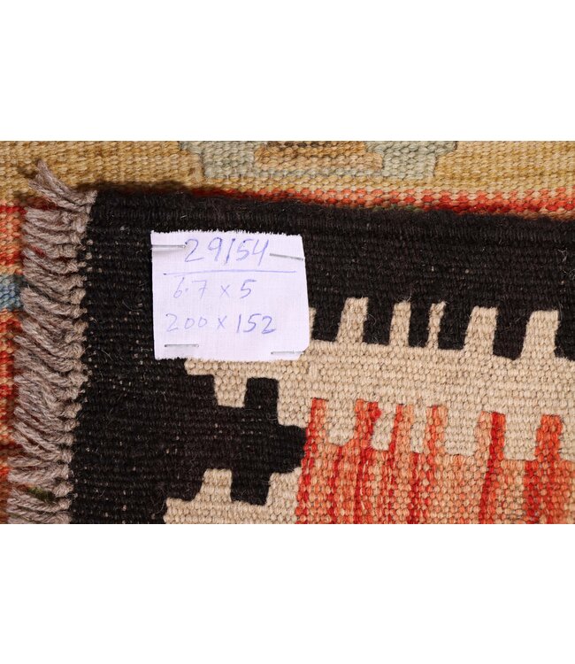 200x152 cm Handgewebter Traditioneller Kelim Teppich Woll