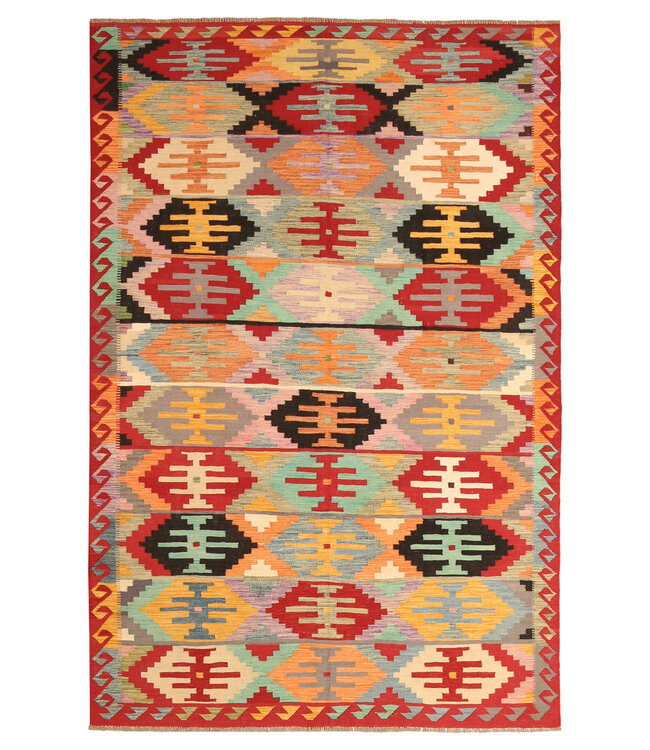 298x196cm Handwoven Traditional Kelim Area Rug Wool Carpet