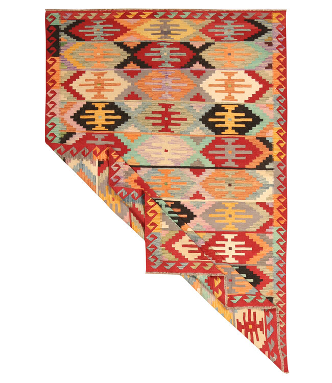298x196cm Handwoven Traditional Kelim Area Rug Wool Carpet