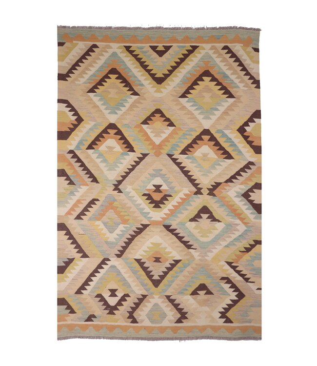 252x172  cm Handwoven Traditional Kelim Area Rug Wool Carpet