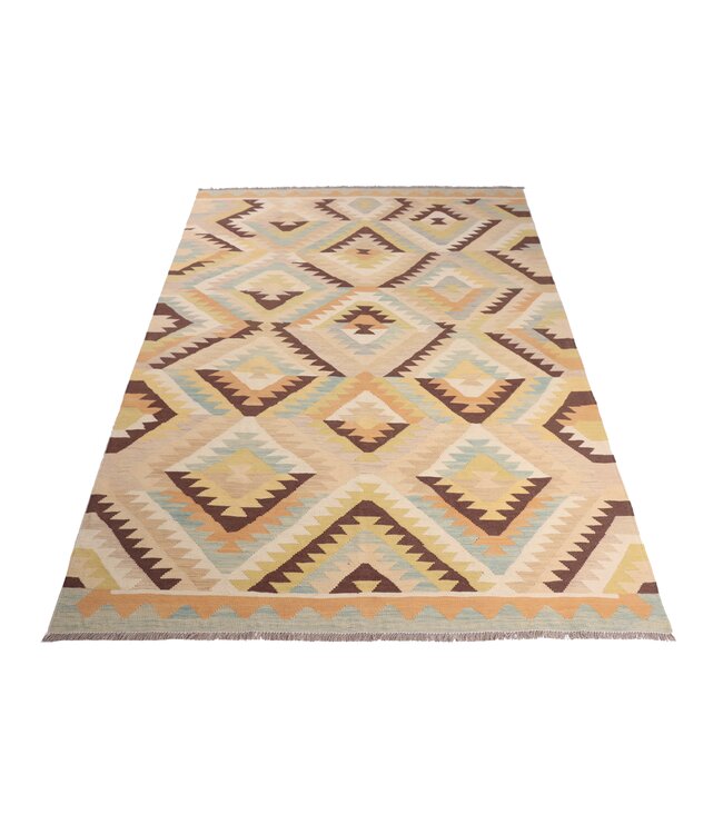 252x172  cm Handwoven Traditional Kelim Area Rug Wool Carpet