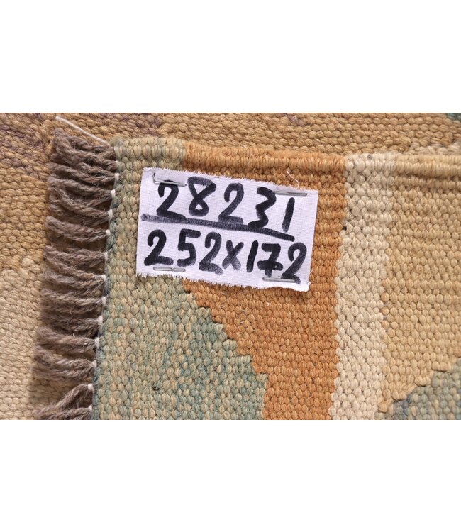 252x172 cm Handgewebter Traditioneller Kelim Teppich Woll