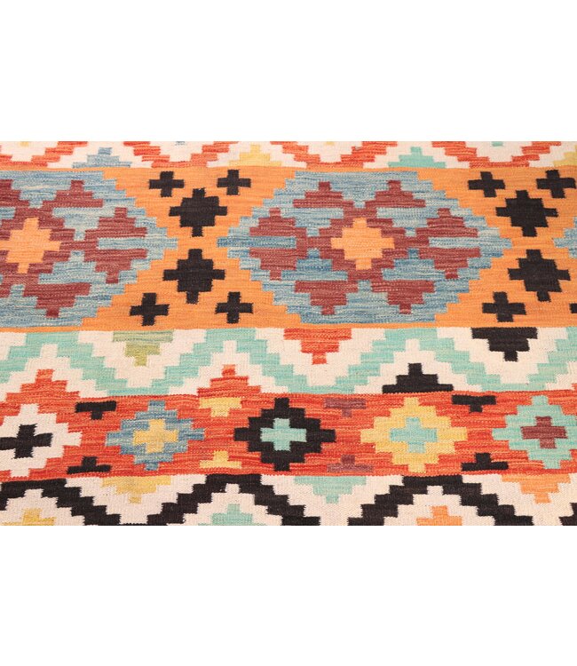 302x202 cm Handgewebter Traditioneller Kelim Teppich Woll