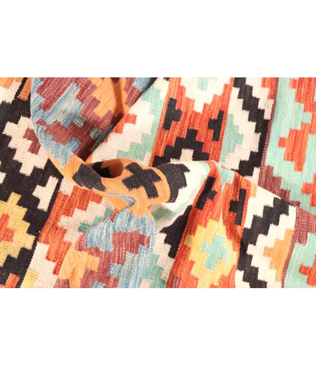 302x202 cm Handgewebter Traditioneller Kelim Teppich Woll