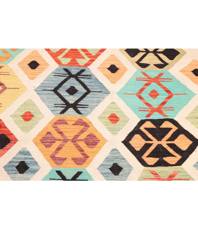 294x200 cm Handgewebter Traditioneller Kelim Teppich Woll