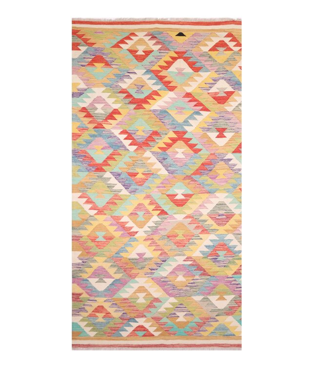 Kelimshop 294x189 cm Handgeweven Traditionele Kelim Vloerkleed Wol Tapijt