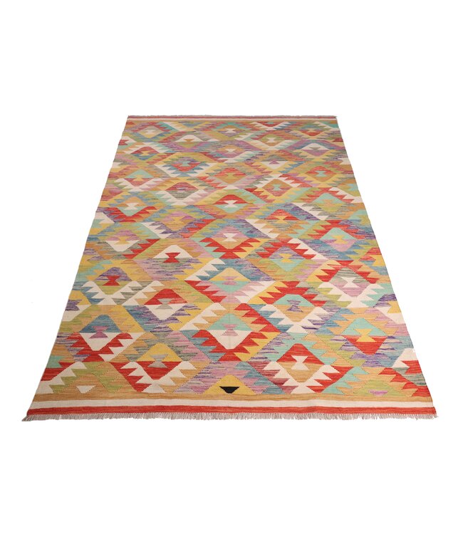 294x189 cm Handgewebter Traditioneller Kelim Teppich Woll