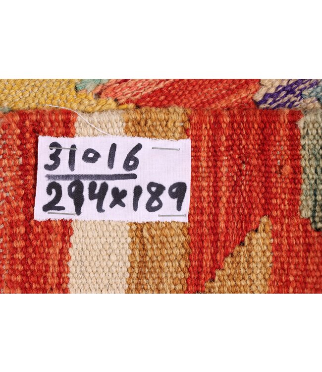 294x189 cm Handgewebter Traditioneller Kelim Teppich Woll