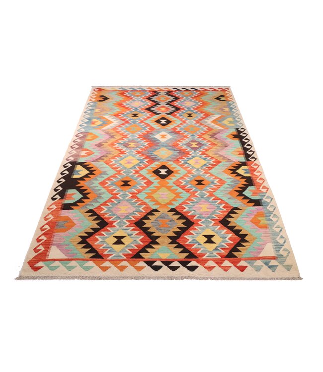 298x195 cm Handgewebter Traditioneller Kelim Teppich Woll