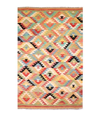 Kelimshop 289x195 cm Handgewebter Traditioneller Kelim Teppich Woll