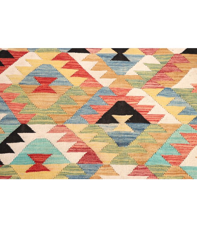 289x195 cm Handgewebter Traditioneller Kelim Teppich Woll