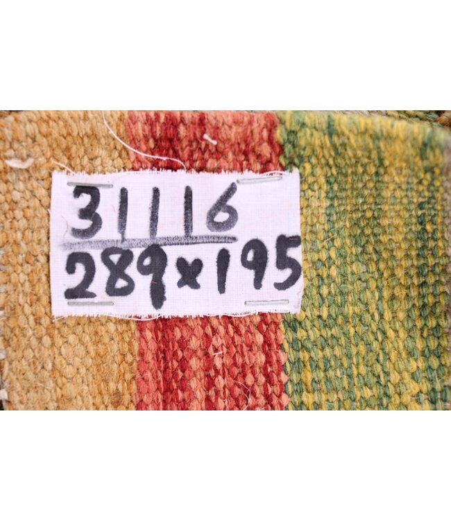 289x195 cm Handgewebter Traditioneller Kelim Teppich Woll