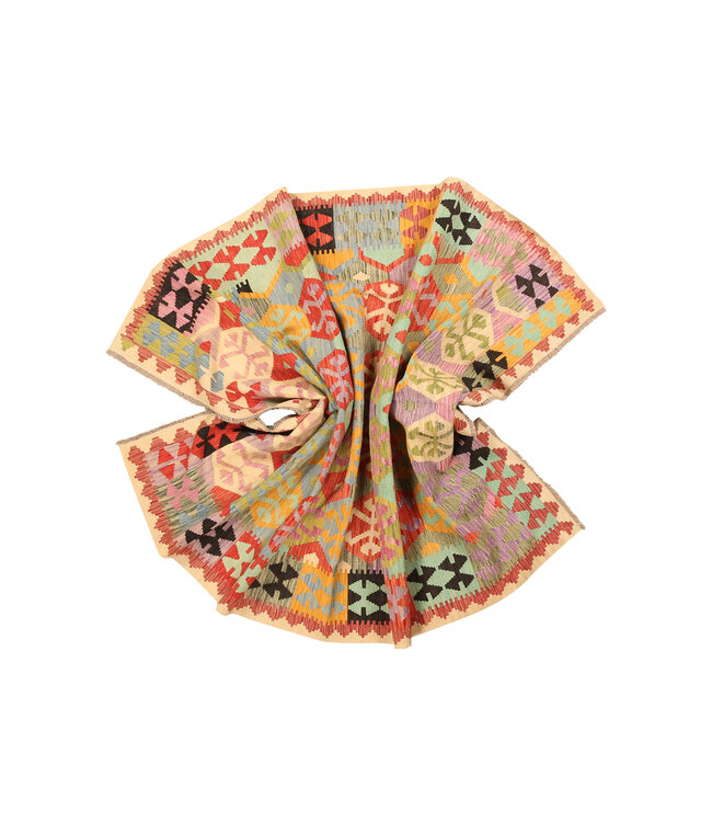 295x198cm Handwoven Traditional Kelim Area Rug Wool Carpet