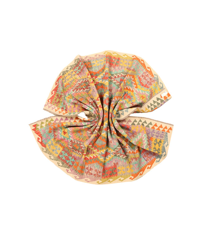 301x201cm Handgeweven Traditionele Kelim Vloerkleed Wol Tapij