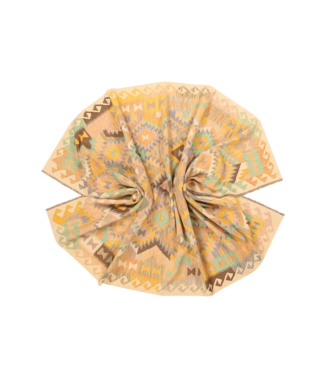 307x197cm Handgeweven Traditionele Kelim Vloerkleed Wol Tapijt