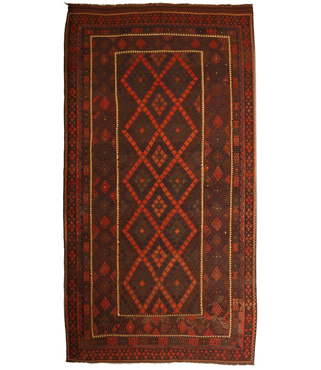 Kelimshop 507x266cm Vintage Kelim Oude stijl 100% wollen Kelim Tapijt Maimana