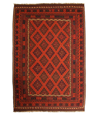 Kelimshop 403x250cm  Vintage Kelim teppich im alten Stil aus 100 % Wolle Maimana