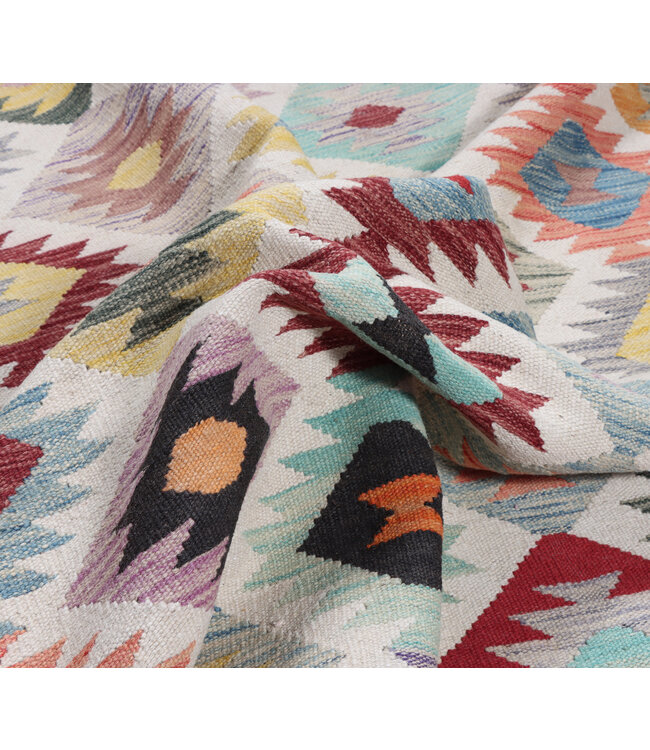 290x200 cm Handwoven Traditional Kelim Area Rug Wool Carpet