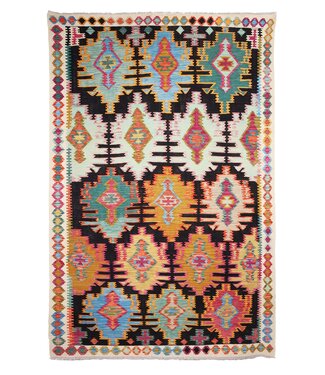 Kelimshop 307x202 cm Handgewebter Traditioneller Kelim Teppich Woll