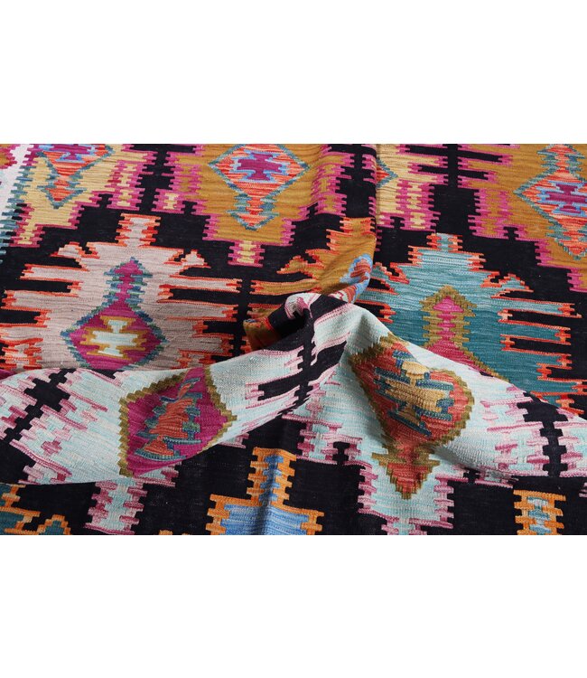 307x202 cm Handwoven Traditional Kelim Area Rug Wool Carpet