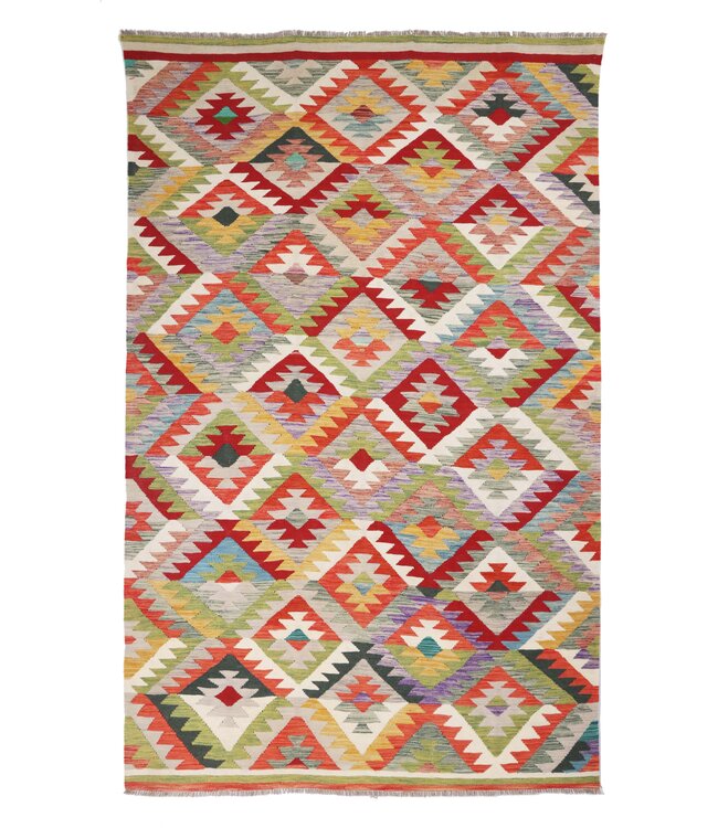 301x190 cm Handwoven Traditional Kelim Area Rug Wool Carpet