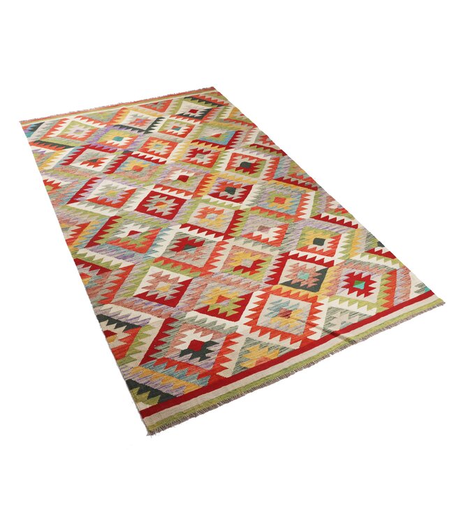 301x190 cm Handwoven Traditional Kelim Area Rug Wool Carpet