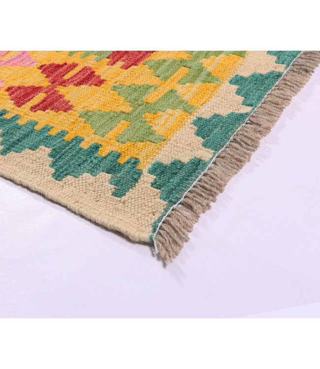 179x123 cm Handgeweven Traditionele Kelim Vloerkleed Wol Tapijt