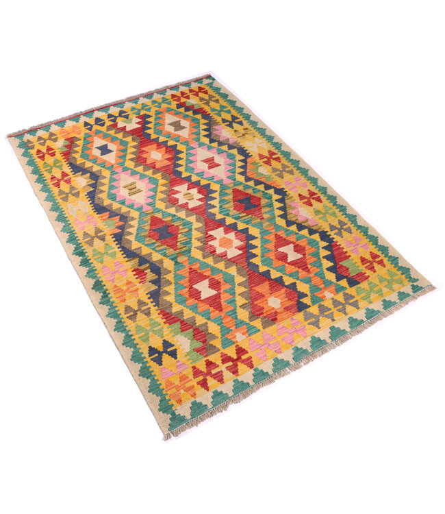 179x123 cm Handwoven Traditional Kelim Area Rug Wool Carpet