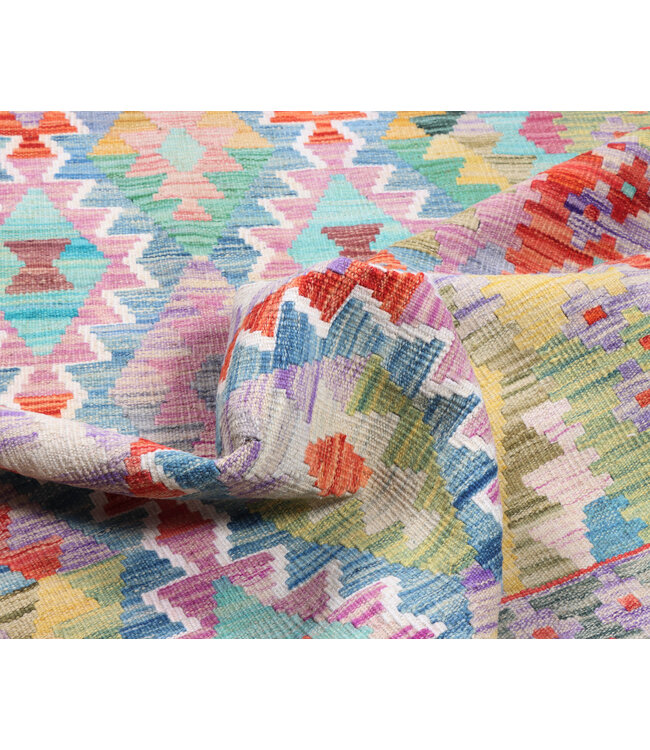 184x128 cm Handgewebter Traditioneller Kelim Teppich Woll