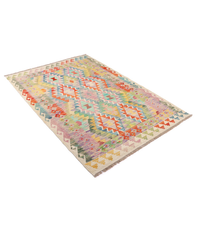 184x128 cm Handgewebter Traditioneller Kelim Teppich Woll