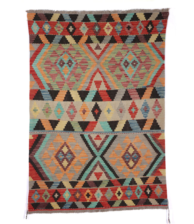 180x127 cm Handwoven Traditional Kelim Area Rug Wool Carpet