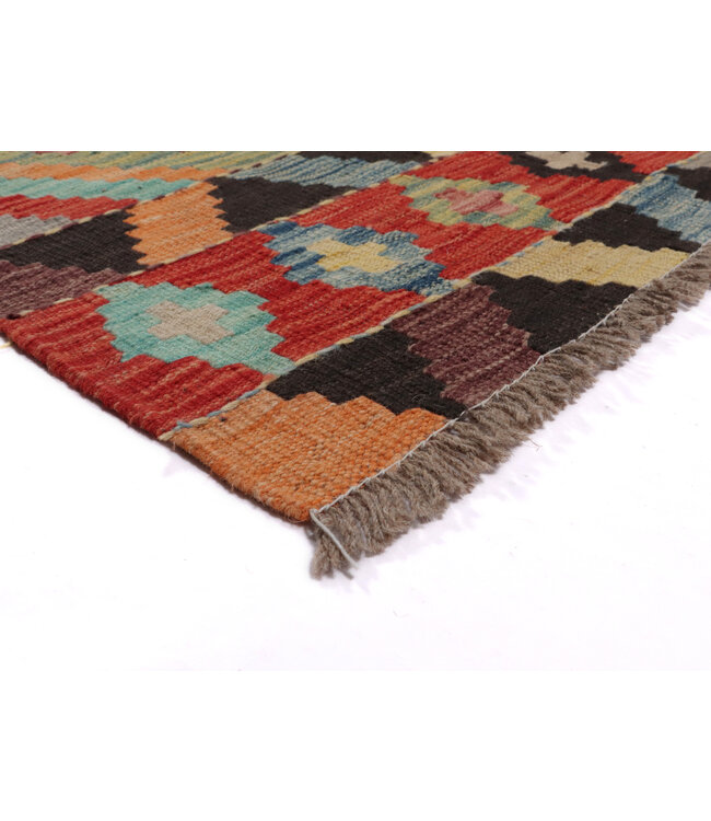 180x127 cm Handgeweven Traditionele Kelim Vloerkleed Wol Tapijt