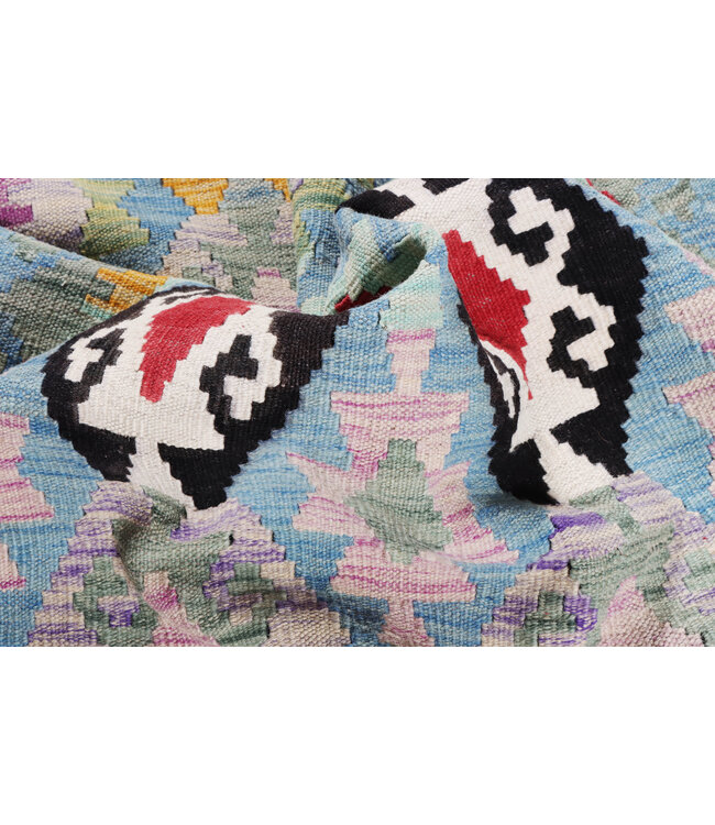 245x86 cm Handgeweven Kelim Loper  Wol  Vloerkleed Tapijt