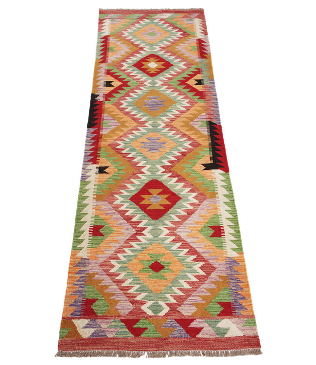 290x85 cm Handwoven Kelim Runner Wool Rug