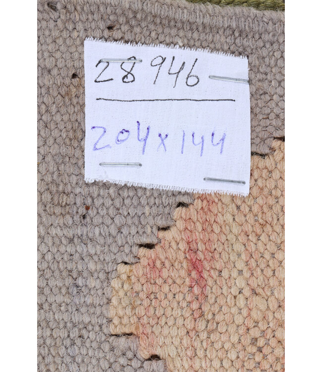 204x144 cm Handgewebter Traditioneller Kelim Teppich Woll