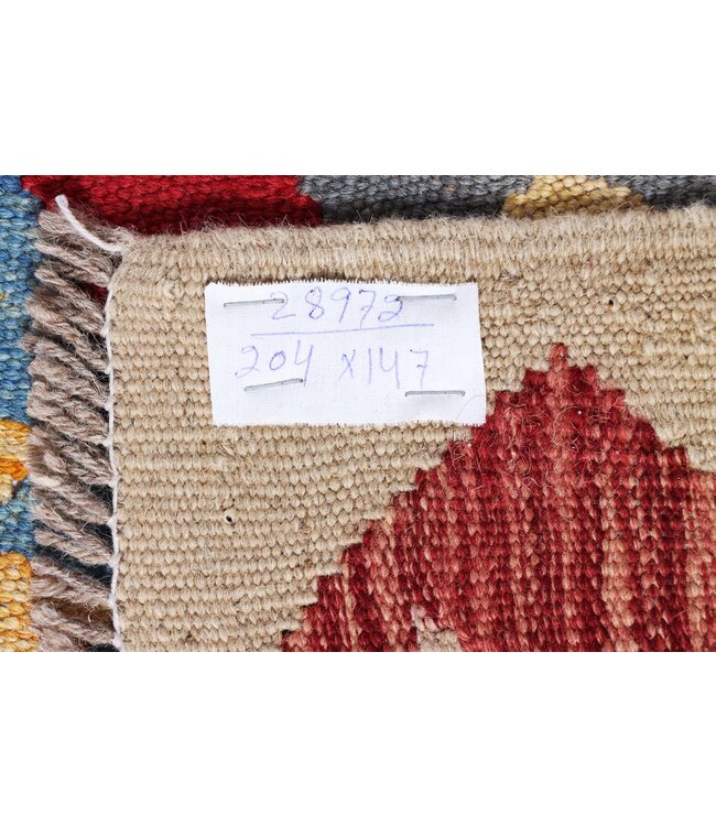 204x147 cm Handwoven Traditional Kelim Area Rug Wool Carpet