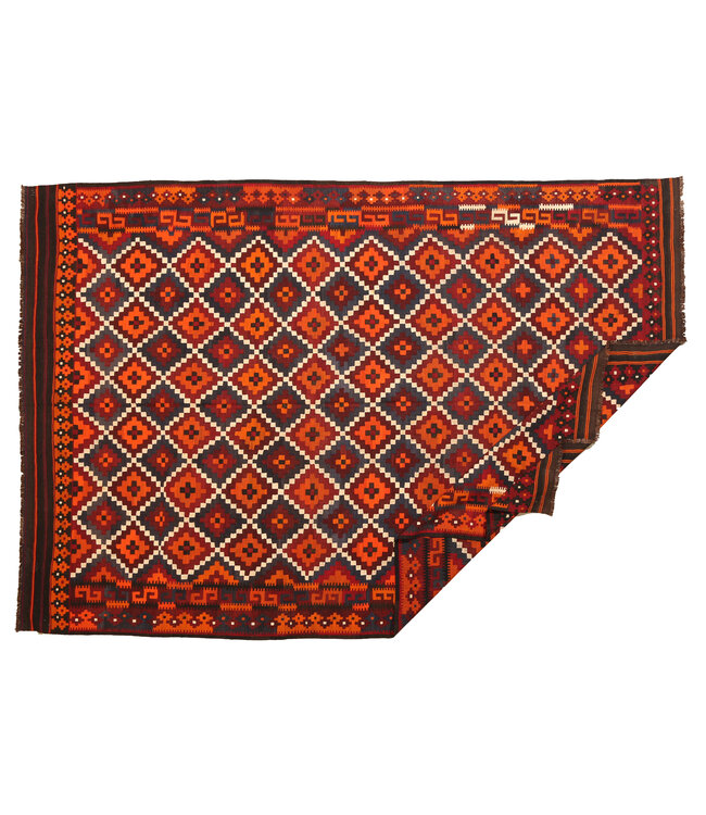 394x269cm Vintage Kelim teppich im alten Stil aus 100 % Wolle Maimana