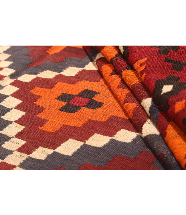 394x269cm Vintage Kelim teppich im alten Stil aus 100 % Wolle Maimana