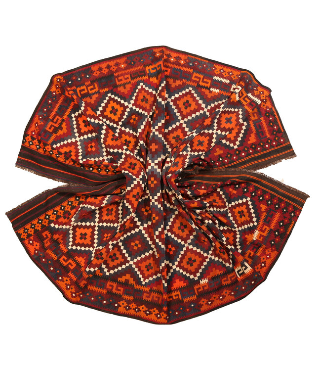 394x269cm Vintage Kelim teppich im alten Stil aus 100 % Wolle Maimana