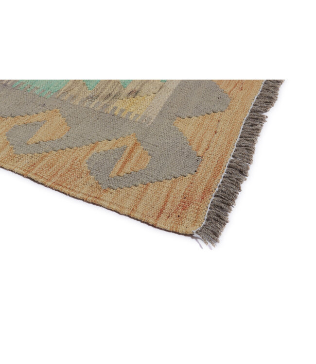 206x146 cm Handgeweven Traditionele Kelim Vloerkleed Wol Tapijt